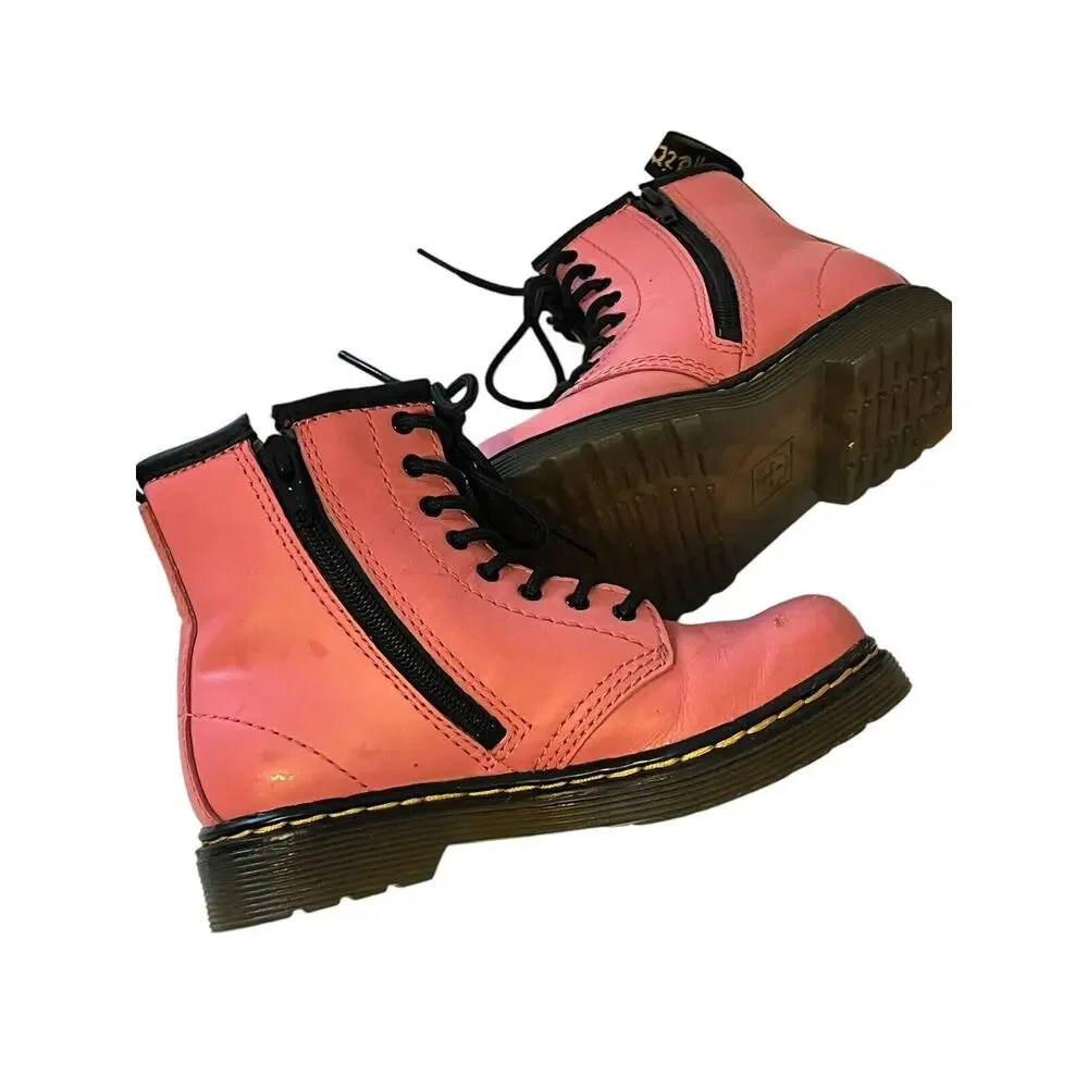 Dr Martens Boots Kids 10 Pink Lace Up Girls Toddler Combat Shoes 1460 T